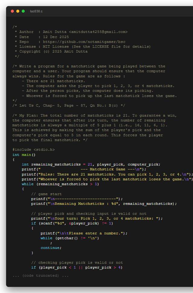 Write a program for a matchstick game being played between the computer and a user. Your program should ensure that the computer always wins. Rules for the game are as follows : - There are 21 matchsticks. - The computer asks the player to pick 1, 2, 3, or 4 matchsticks. - After the person picks, the computer does its picking. - Whoever is forced to pick up the last matchstick loses the game.